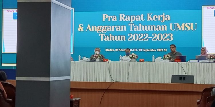 UPT. Perpustakaan UMSU Menghadiri Pra Rapat Kerja dan Anggaran Tahunan UMSU Tahun 2022-2023