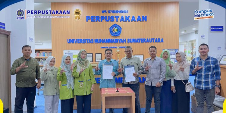 Penandatanganan MOU Antara Perpustakaan UMSU dengan Perpustakaan UNA