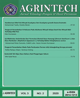 Agrintech Jurnal Teknologi Pangan dan Hasil Pertanian – Perpustakaan UMSU
